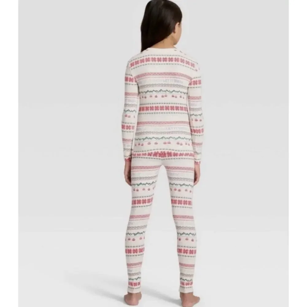 Kids Let It Snow Fair Isle Cozy Pajama Set Wondershop Size 8 Kids